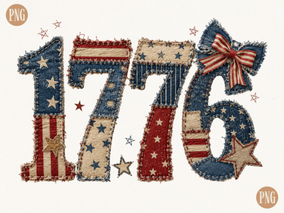 1776 Retro Patriotic Coquette Bow PNG: A Versatile Design for Creative Projects