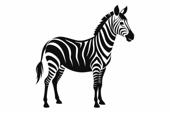 Black and White Zebra Silhouette Graphic – Elevate Your Creative Projects