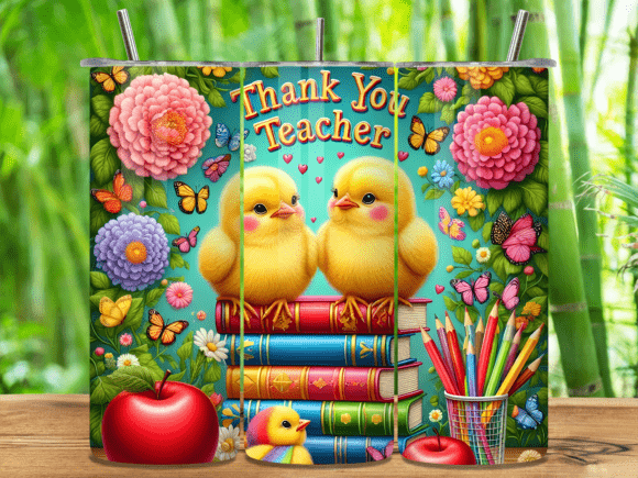 Chick Bird Teacher Flowers Tumbler Wrap: A Creative Solution for Personalized Drinkware