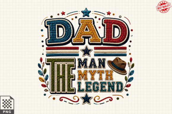 Dad Legend Faux Yarn T-shirt Png Design