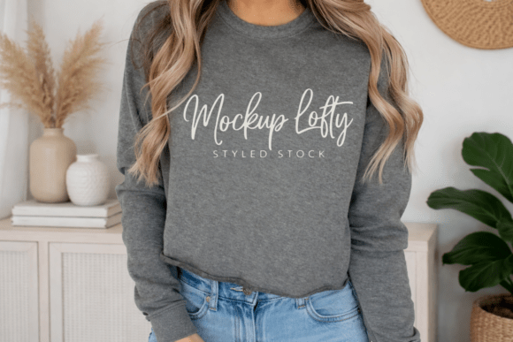Deep Heather Bella Canvas 7503 Mockup