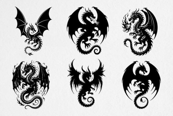 Dragon Silhouette SVG Bundle: A Versatile Resource for Creative Designers