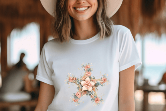 Floral Starfish Ocean Nature Design: A Versatile Artwork for Creative Projects