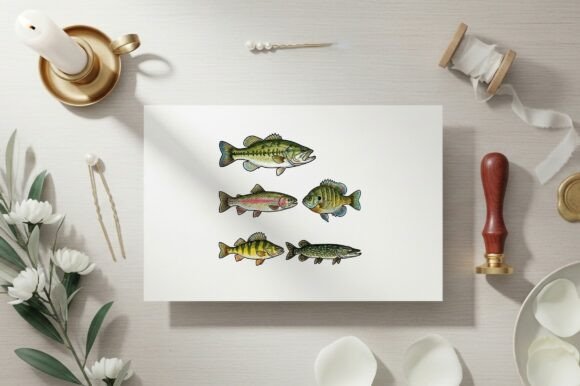 Freshwater Fish Set Watercolors Clipart: A Versatile Resource for Creative Projects