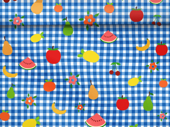 Gingham and Fruits Paper Set: A Versatile Design Resource for Summer-Themed Creations