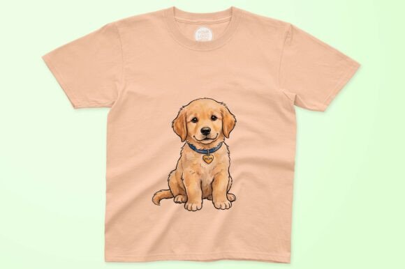 Golden Retriever Puppy Clipart: A Versatile Design for Creative Projects