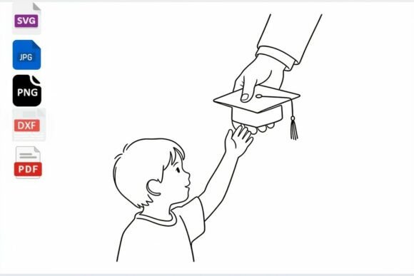 Graduation Cap Gift Child SVG PNG DXF