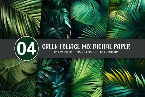 Green Foliage Mix Digital Paper: A Versatile Design Resource for Modern Creatives