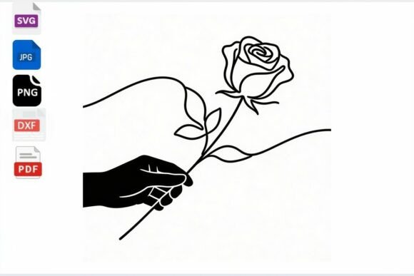 Hand Holding Rose Line Art SVG: A Versatile Tool for Modern Creativity