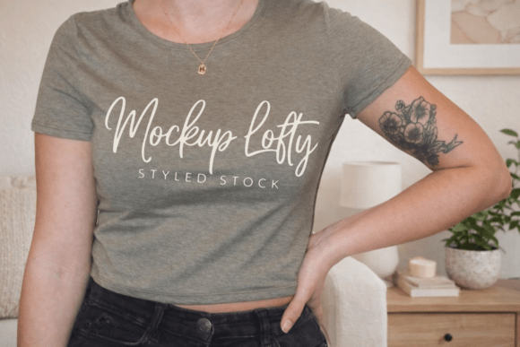 Heather Olive Bella Canvas 6681 Mockup