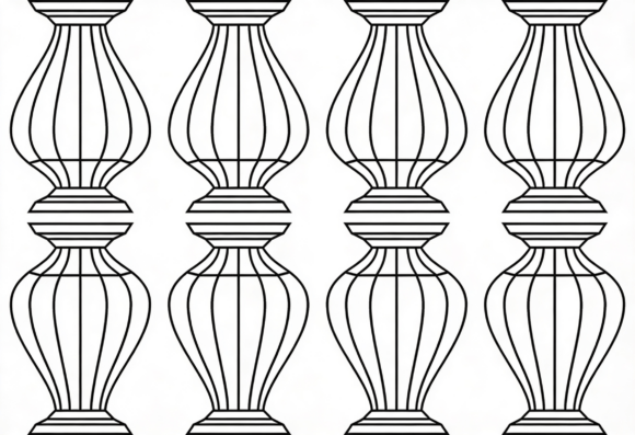 Modern Baluster Silhouette Vector Art