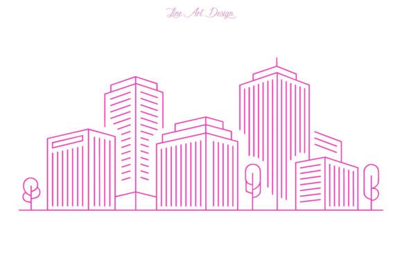 Modern Urban Buildings Line Art: A Versatile Tool for Creative Projects