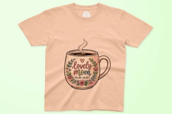 Mom Mug Clipart with Floral Decoration