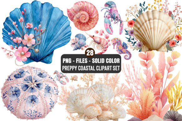 Preppy Coastal Clipart Set