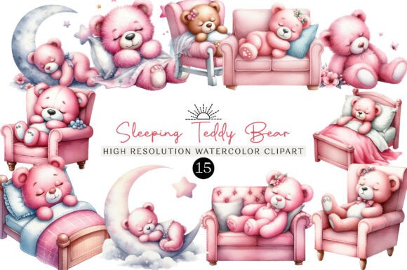 Sleeping Teddy Bear Clipart: A Versatile Digital Asset for Creative Projects