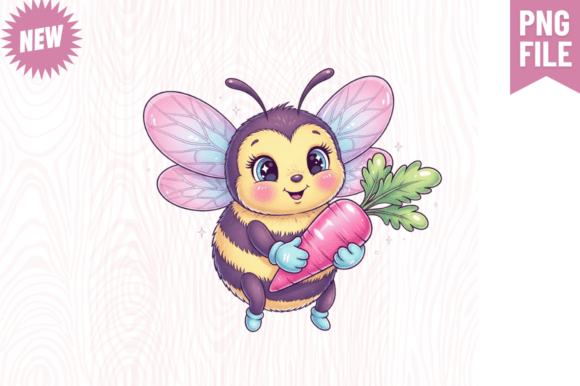 Whimsical Spring Bee Clipart PNG