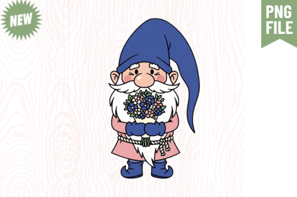 Whimsical Spring Gnome Clipart, Gnome PNG: A Creative Asset for Your Projects