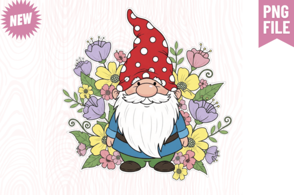 Whimsical Spring Gnome Clipart PNG