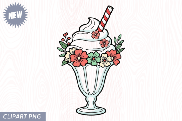 Whimsical Summer Beach Ice Cream Clipart: A Creative Asset for Modern Designers