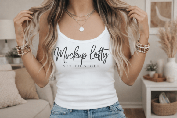 White Bella Canvas 1012 Tank Top Mockup