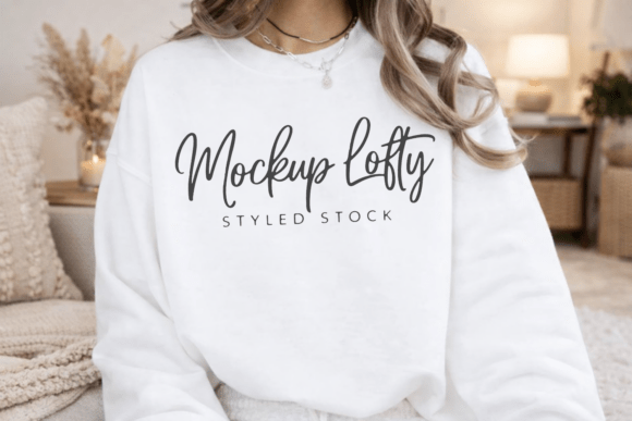 White Gildan 18000 Sweatshirt Mockup 35: A Versatile Tool for Design Presentations